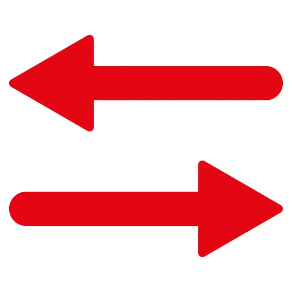 Arrows Exchange Horizontal flat red color icon — Διανυσματικό Αρχείο