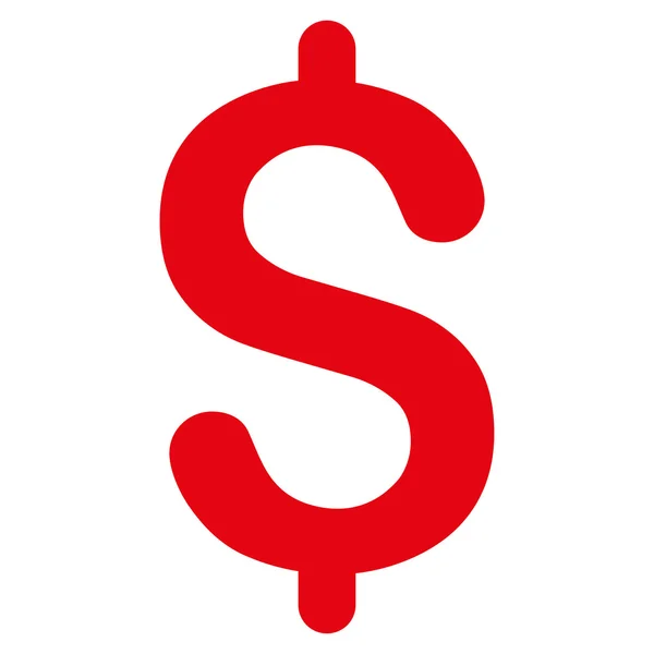 Dollar flache rote Farbe Symbol — Stockvektor