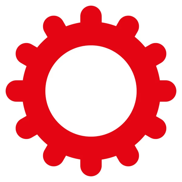 Gear flat red color icon — Stock vektor