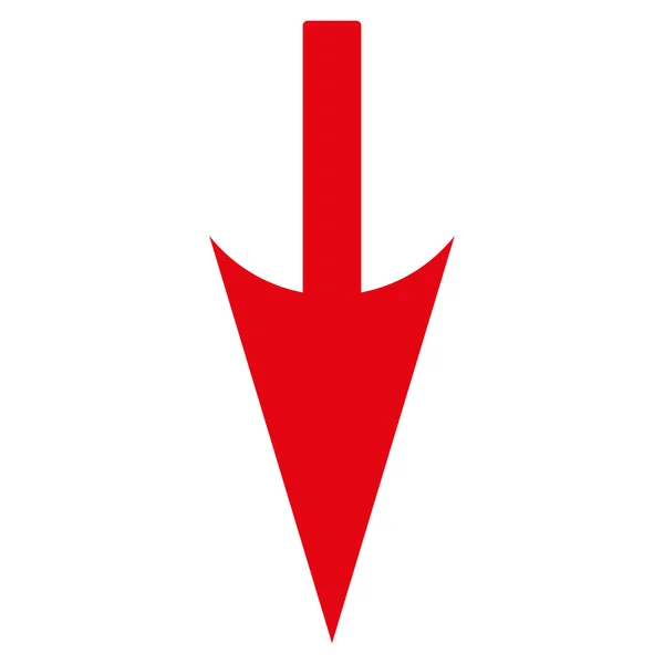 Sharp Flèche vers le bas icône de couleur rouge plat — Image vectorielle