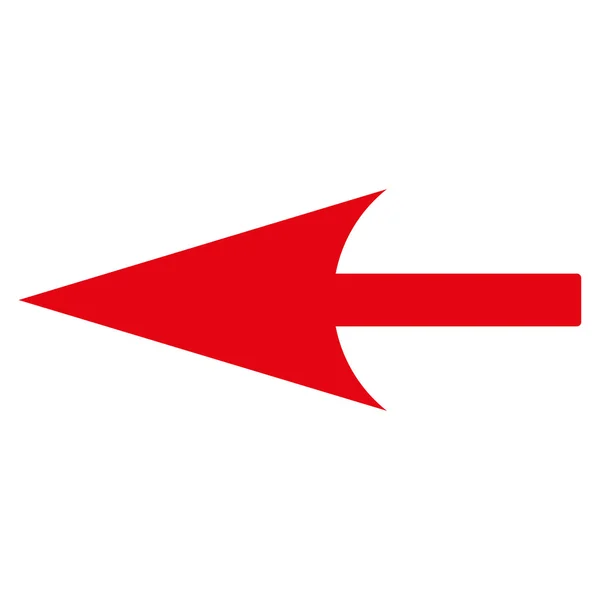 Scharfer Pfeil nach links flaches rotes Farbsymbol — Stockvektor