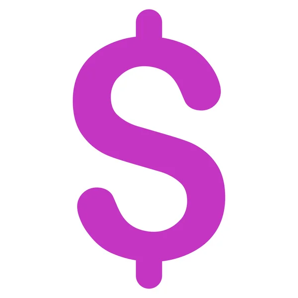 Dólar plano icono de color violeta — Vector de stock