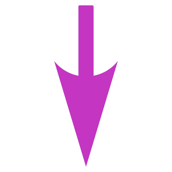 Sharp Down Arrow icono de color violeta plano — Vector de stock