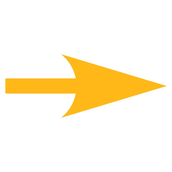 Seta Eixo X ícone de cor amarela plana — Vetor de Stock
