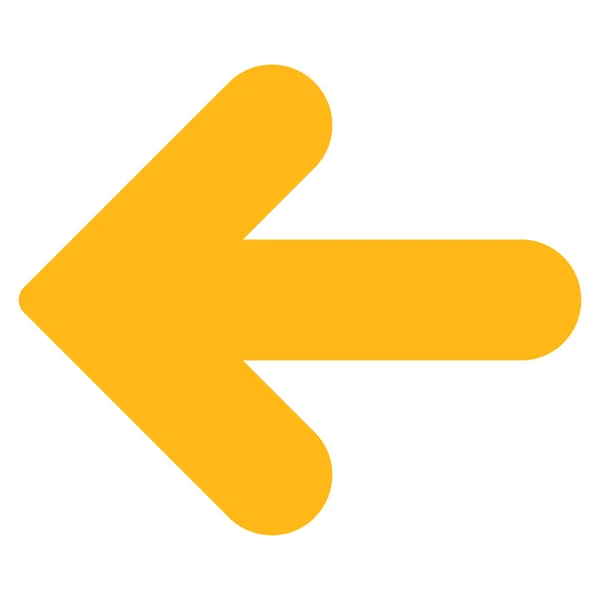 Freccia sinistra piatta icona di colore giallo — Vettoriale Stock