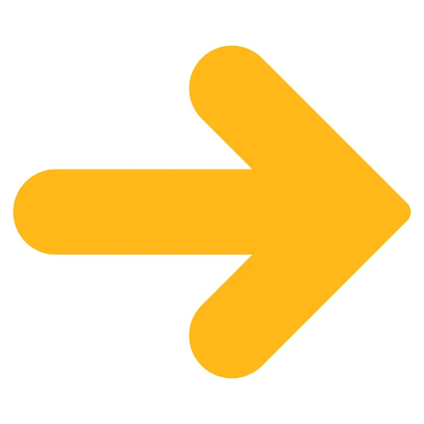 Flecha Icono de color amarillo plano derecho — Vector de stock