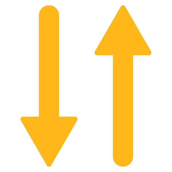 Arrows Exchange Vertical flat yellow color icon — 스톡 벡터