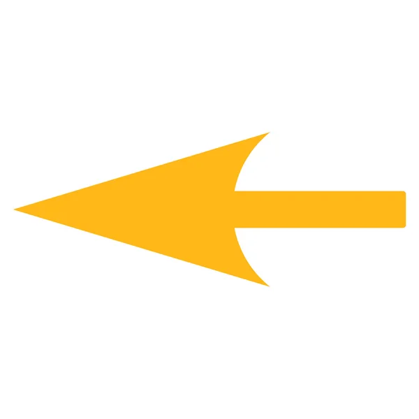 Sharp freccia sinistra piatto icona di colore giallo — Vettoriale Stock