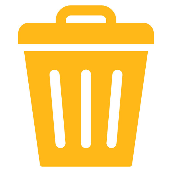 Желтый значок мусорного бака
