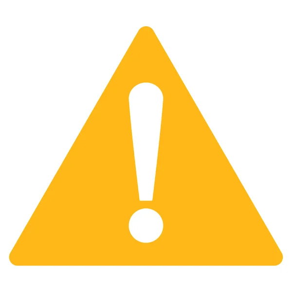 Warning flat yellow color icon — Stock Vector