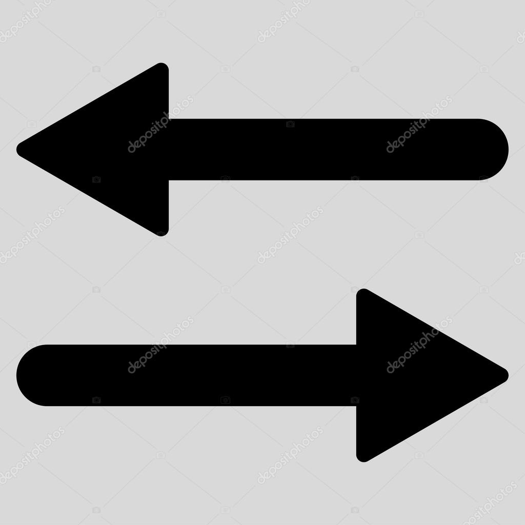 Pfeile tauschen horizontal flache schwarze Farbe Symbol — Stockvektor
