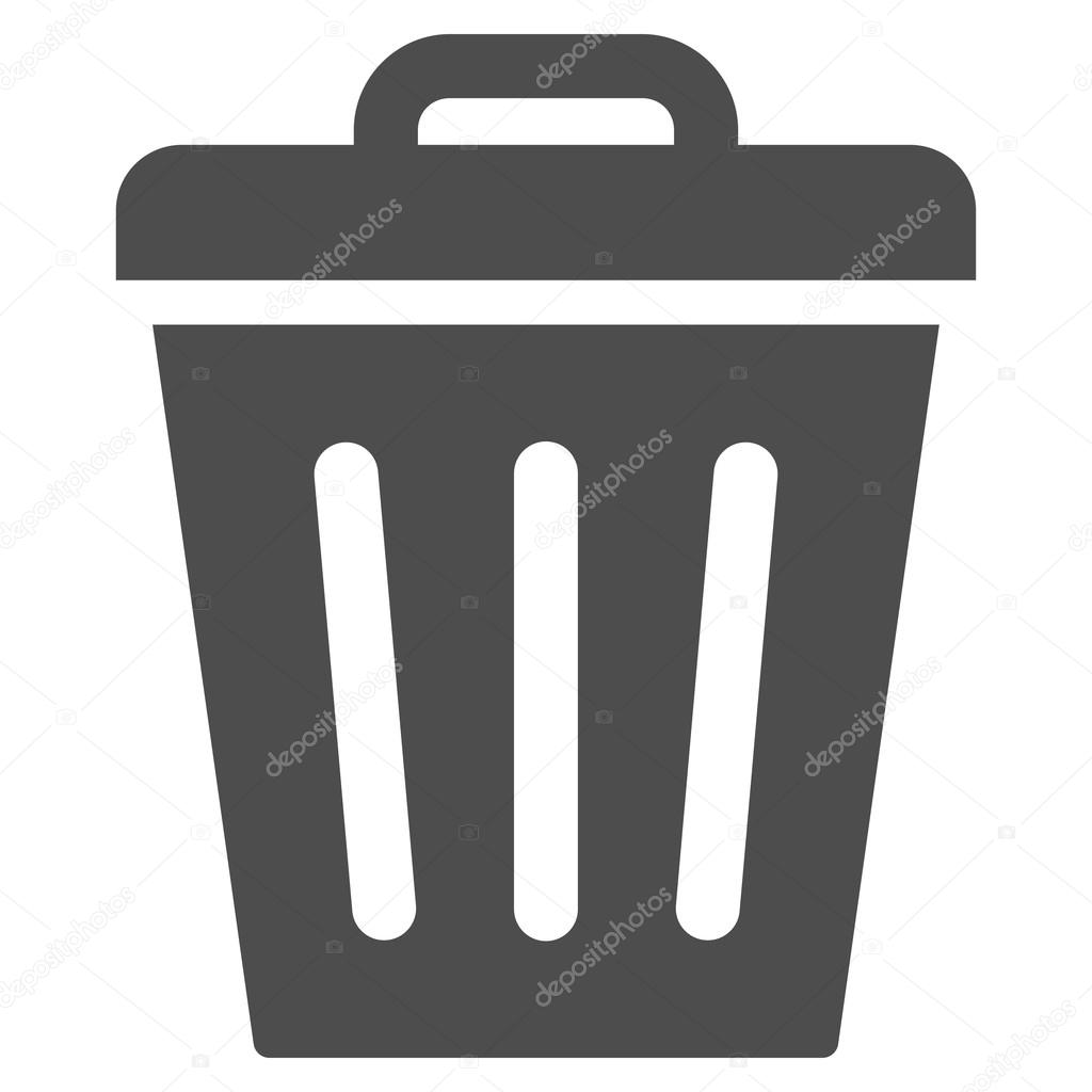 Trash Can flat gray color icon