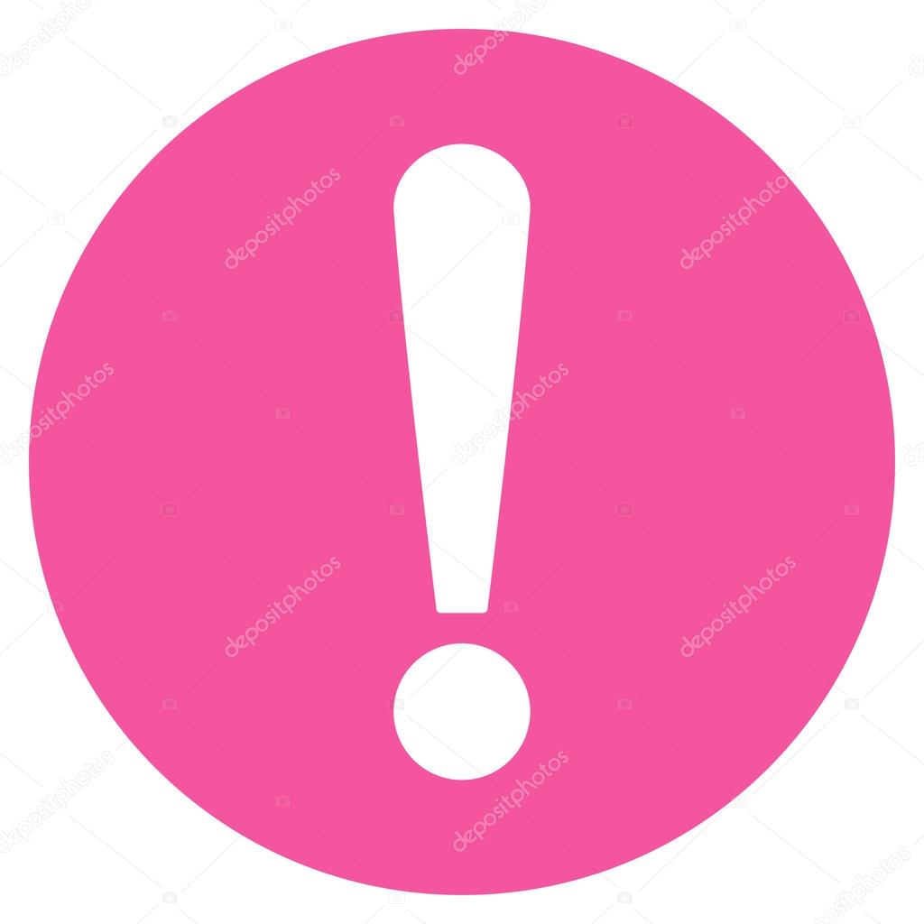 Problem flat pink color icon