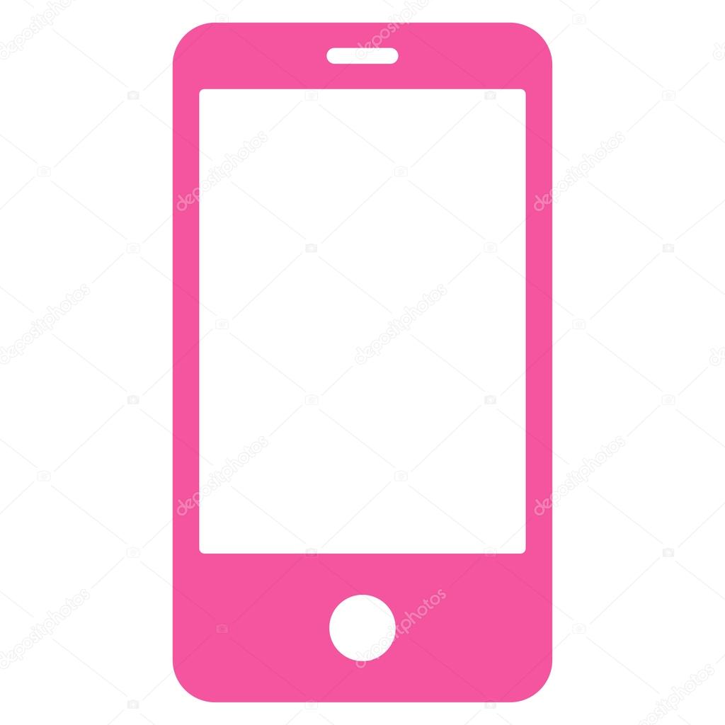 Smartphone flat pink color icon