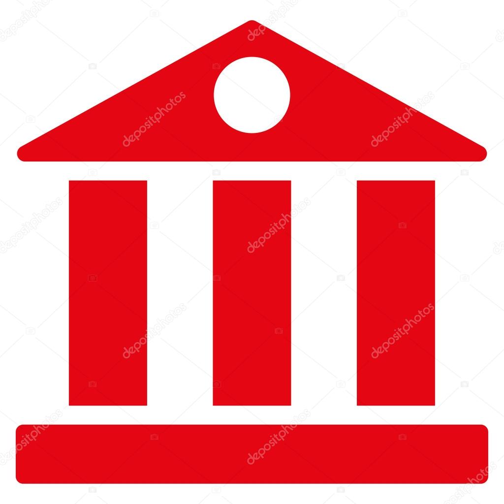 Bank Flat Red Color Icon Stock Vector C Ahasoft 84568962