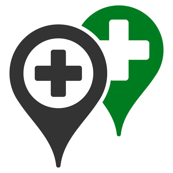Hospital Map Markers Icon — Stock Photo, Image