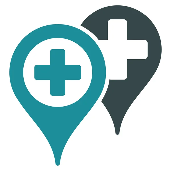 Markierungssymbol für Krankenhauskarte — Stockfoto