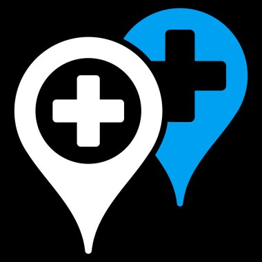 Hastane harita işaretleri simgesi