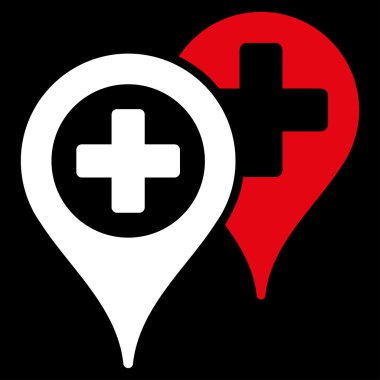 Hastane harita işaretleri simgesi
