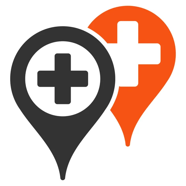 Hospital Map Markers Icon — Stock Photo, Image