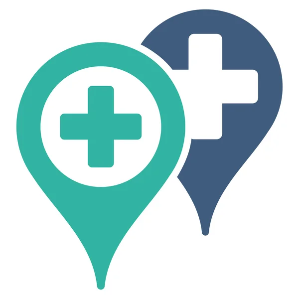 Hastane harita işaretleri simgesi — Stok fotoğraf