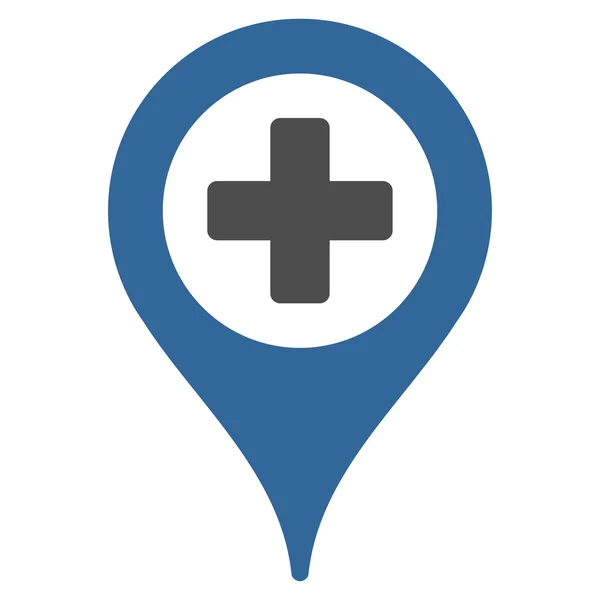 Ikona ukazatele mapa nemocnice — Stock fotografie