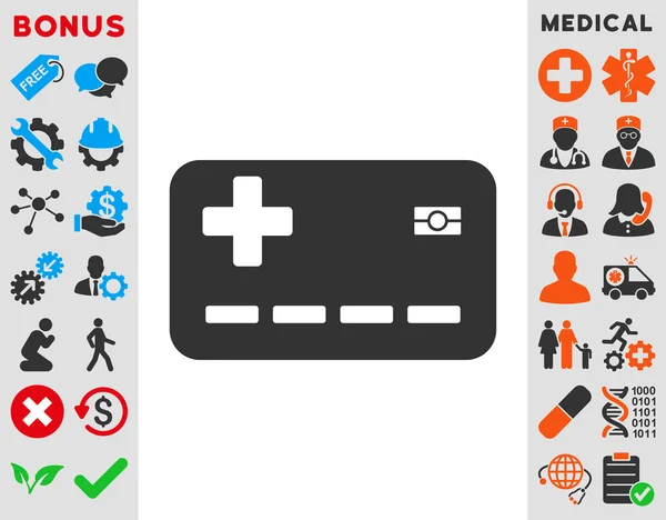 Ikone der Krankenversicherungskarte — Stockvektor