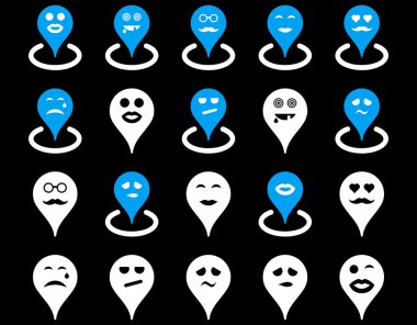 Gülümsüyor konumu simgeler