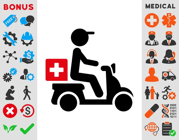 Drugs Motorfiets levering icoon — Stockvector