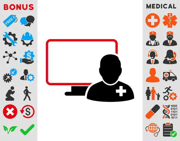 Icono médico en línea — Archivo Imágenes Vectoriales