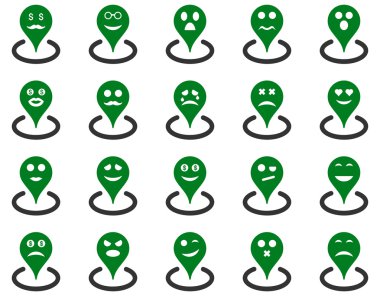 Gülümsüyor konumu simgeler