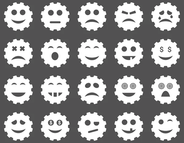 Gear emotion icons — Stock Vector