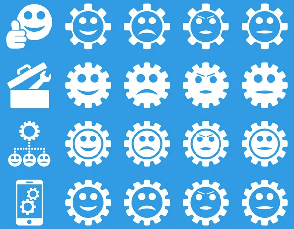 Tools and Smile Gears Icons — Stock Vector