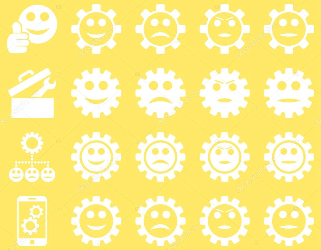 Tools and Smile Gears Icons