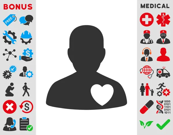 Icono del paciente de cardiología — Archivo Imágenes Vectoriales