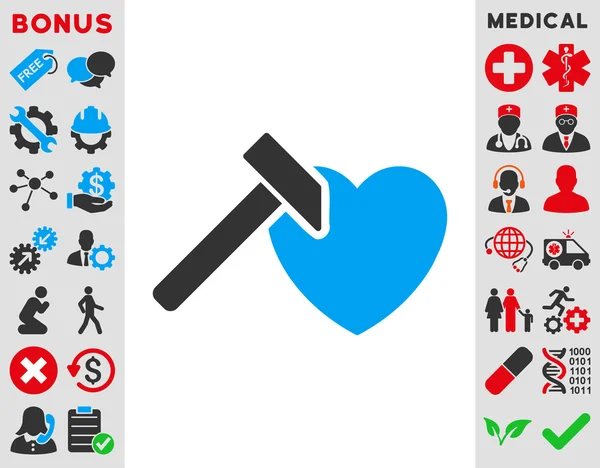 Ícone de martelo cardíaco —  Vetores de Stock