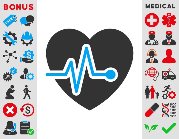 Icône pouls cardiaque — Image vectorielle