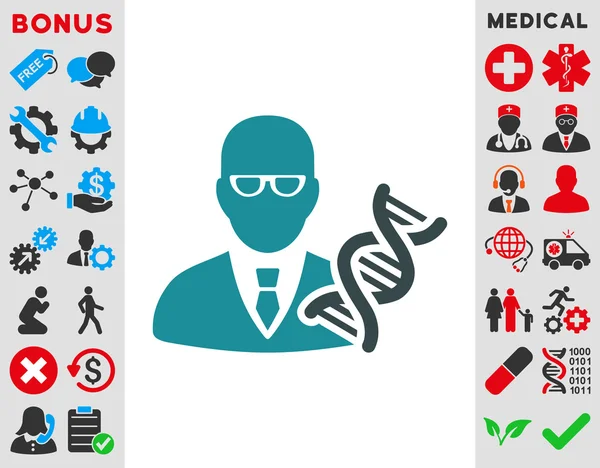 Ícone de engenheiro genético — Vetor de Stock