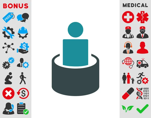 Patiënt isolatie pictogram — Stockvector