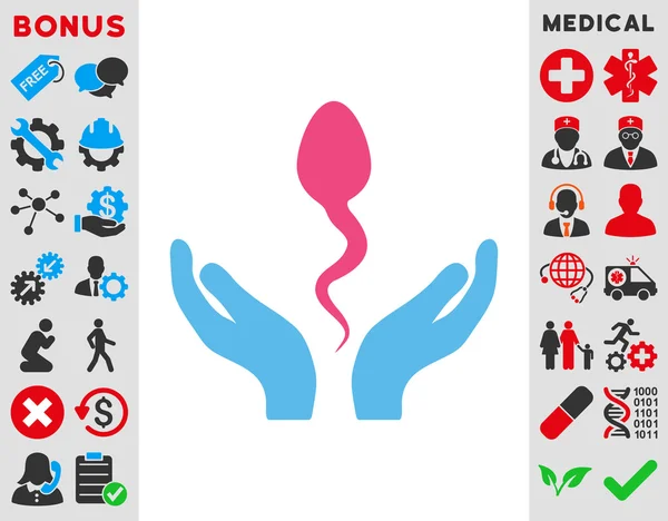 Ícone de cuidados de esperma —  Vetores de Stock