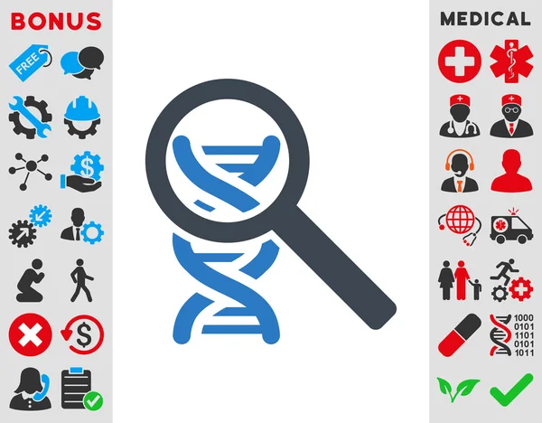 Explorar ícone de dna —  Vetores de Stock