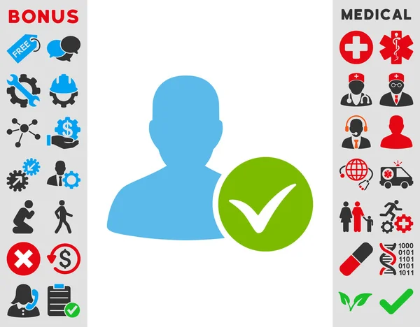 Patiënt Ok pictogram — Stockvector