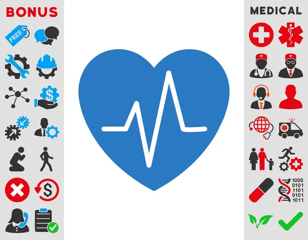 Hart ekg pictogram — Stockvector