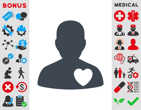 Cardiologie patiënt pictogram — Stockvector