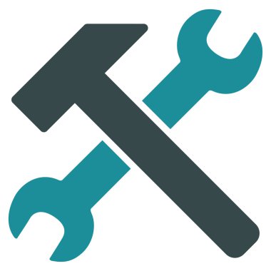 çekiç ve anahtar simgesi