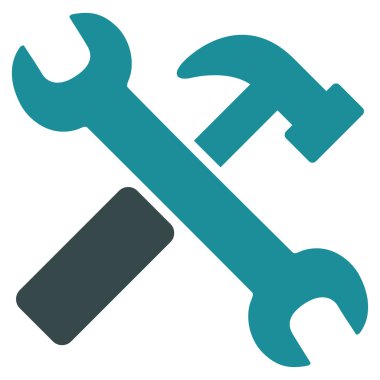 çekiç ve anahtar simgesi