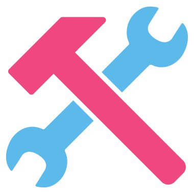 çekiç ve anahtar simgesi