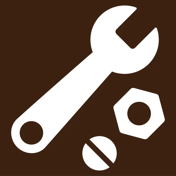 Икона гаечного ключа и орехов — стоковый вектор
