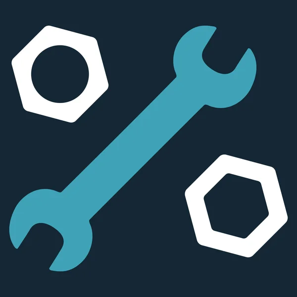 Wrench And Nuts Icon — Stock Vector