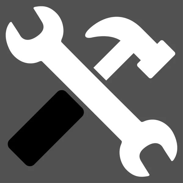 Icono de martillo y llave inglesa — Archivo Imágenes Vectoriales